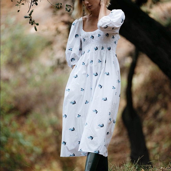 Veneto Dress Cornflower - White Dress - Picture 4 of 5